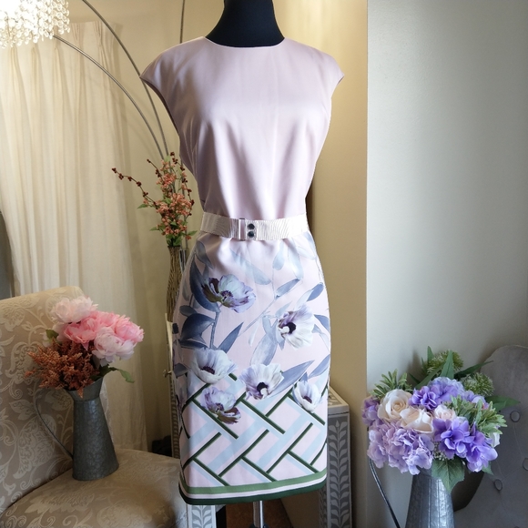 🍒NWT🍒 TED BAKER ICE PINK BODYCON DRESS - Picture 3 of 12